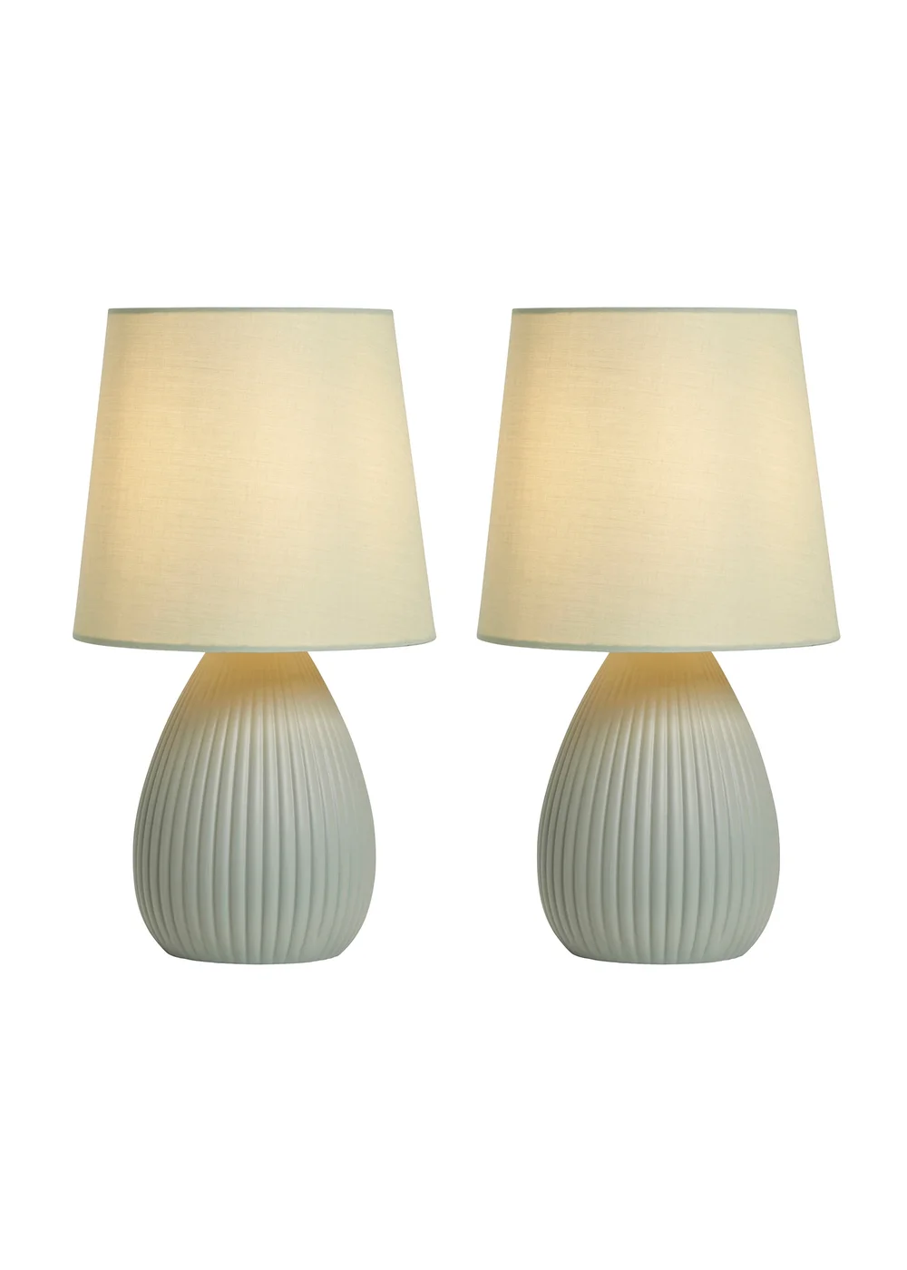 BHS Alder Teardrop Ceramic Table lamp TWIN PACK Green (32cm x 18cm) - One Size Image 5