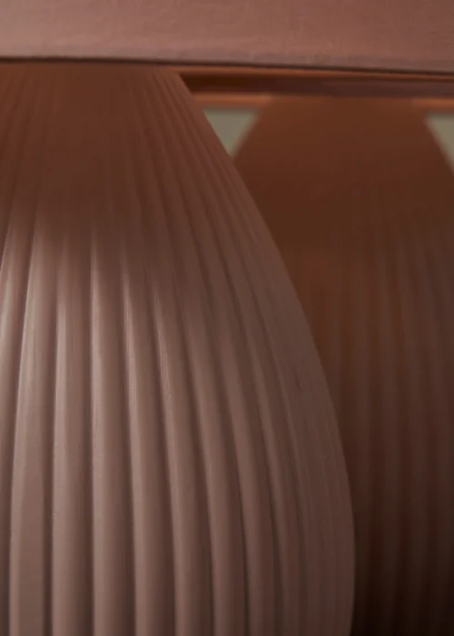 BHS Alder Teardrop Ceramic Table lamp TWIN PACK Pink (32cm x 18cm) - One Size Image 4