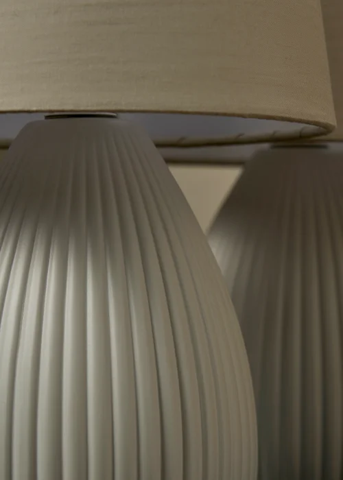 BHS Alder Teardrop Ceramic Table lamp TWIN PACK Grey (32cm x 18cm) - One Size Image 4