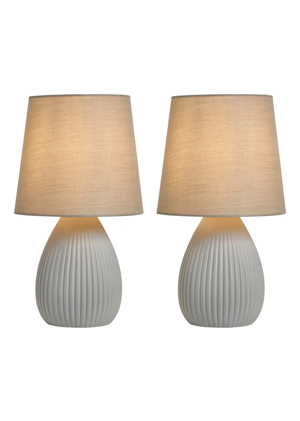 BHS Alder Teardrop Ceramic Table lamp TWIN PACK Grey (32cm x 18cm) - One Size Image 5