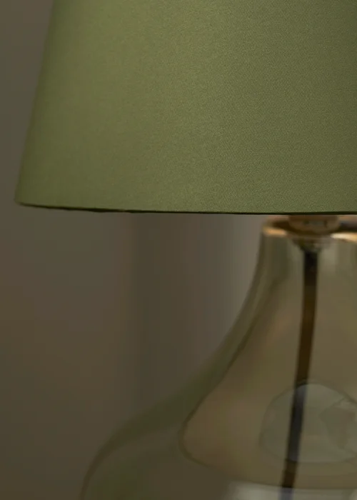 BHS Elder Glass Table Lamp Green (33cm x 24cm) - One Size Image 4