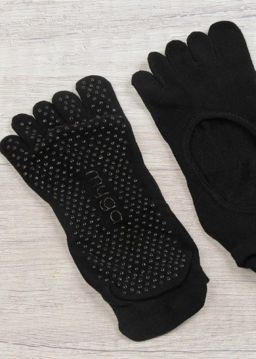 Myga Black Gripped Yoga Toe Socks 3-Pack - Small Image 1