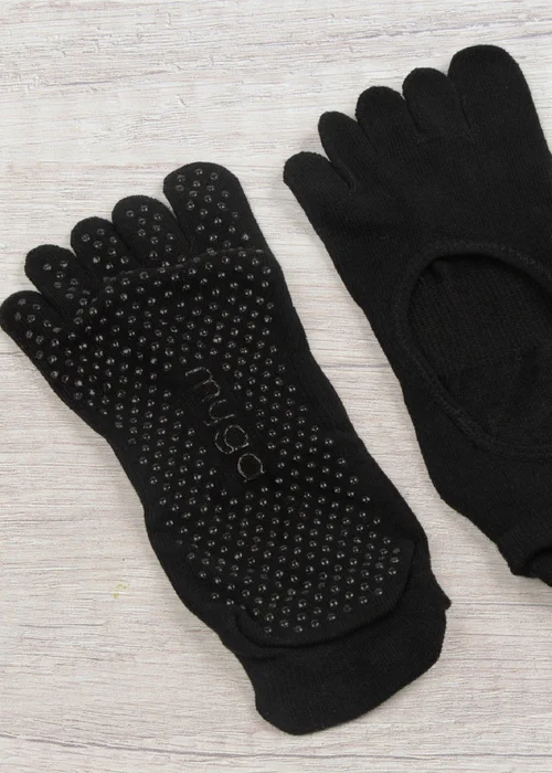 Myga Black Gripped Yoga Toe Socks 3-Pack - Small Image 1