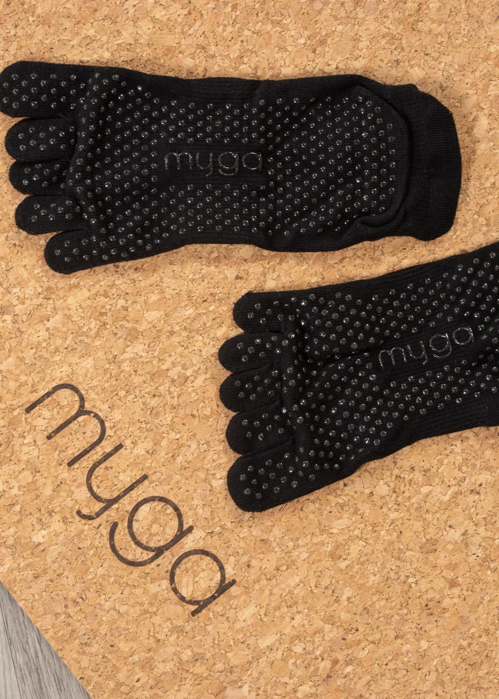 Myga Black Gripped Yoga Toe Socks 3-Pack - Small Image 2
