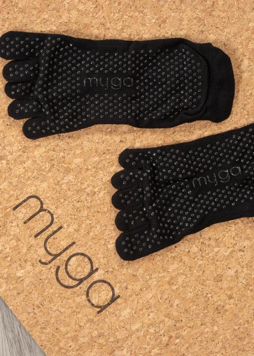 Myga Black Gripped Yoga Toe Socks 3-Pack - Small Image 2