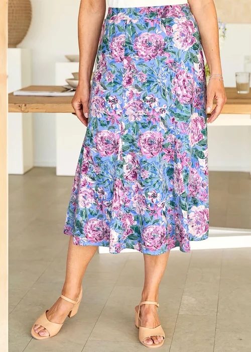Cotton Traders Lavender Burnout Jersey Pull-On Maxi Skirt - 12 Image 1
