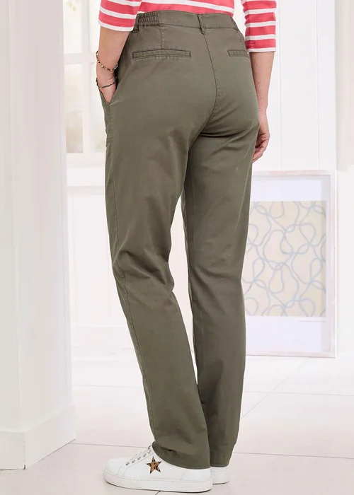 Cotton Traders Mid Khaki Scalloped Pocket Twill Chino Trousers - 12/L27 Image 2