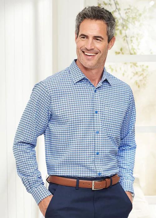Cotton Traders Marine Long Sleeve Soft Touch Yarn-Dyed Shirt - M Image 4