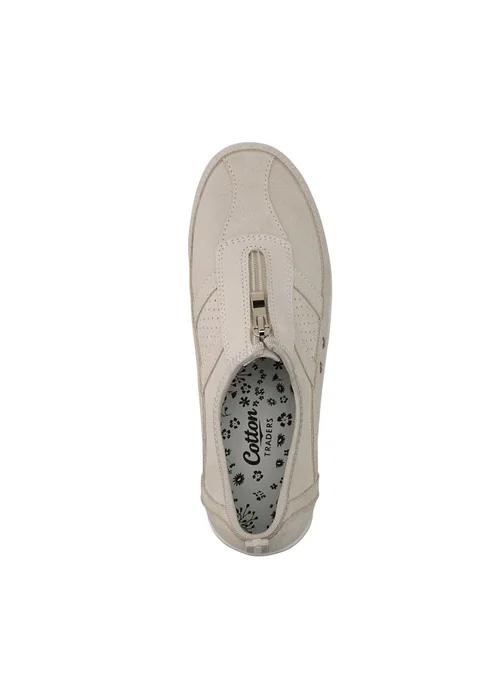 Cotton Traders Linen Suede Front Zip Leisure Flex Trainers - 4 Image 2