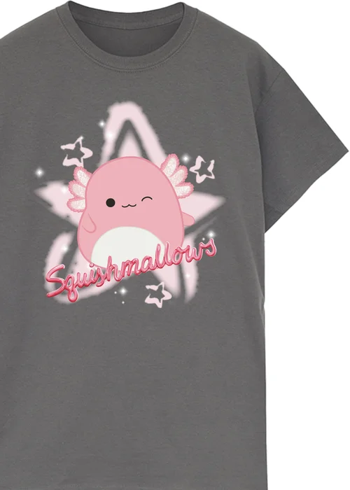 Squishmallows Archie Star Women Charcoal Boyfriend Fit T-Shirt - Small Image 2