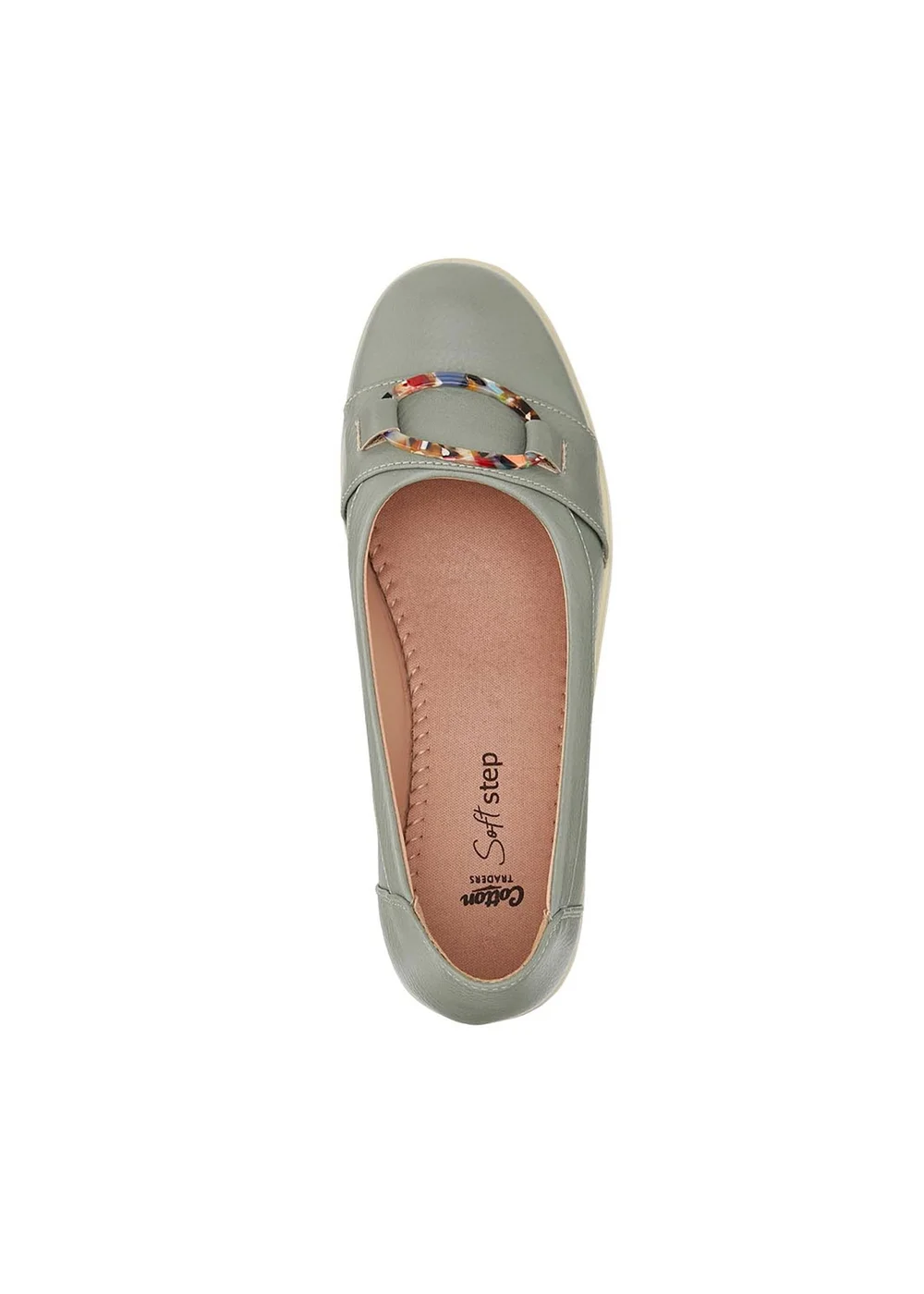 Cotton Traders Light Sage Soft Step Buckle Shoes - 3 Image 2