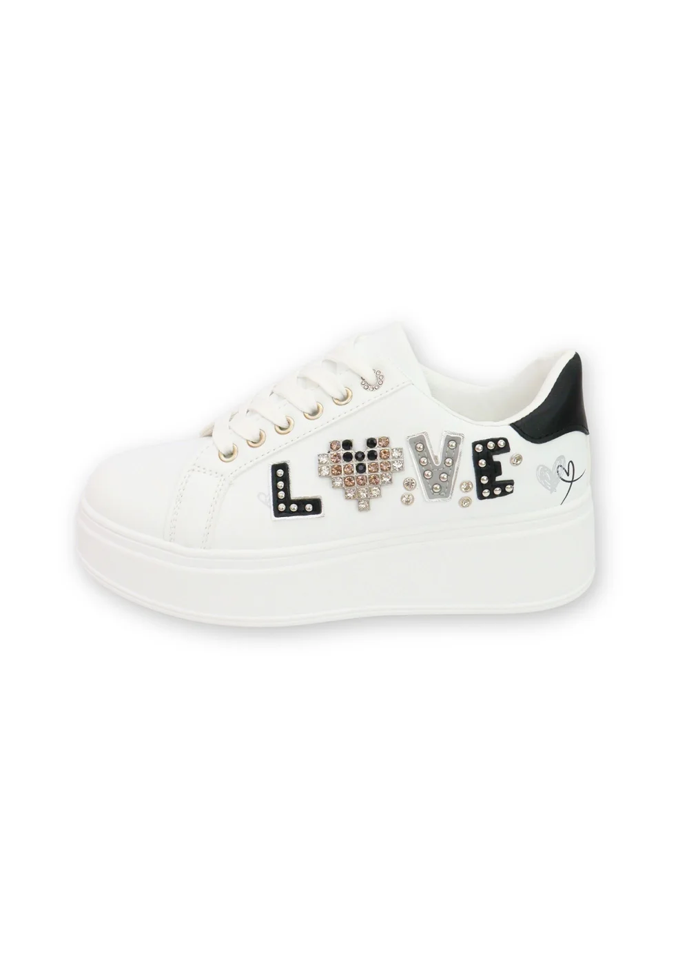 Love Lemonade Black Sparkly Lovestruck Trainers - 3 Image 3