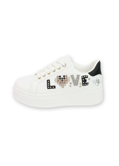 Love Lemonade Black Sparkly Lovestruck Trainers - 3 Image 3