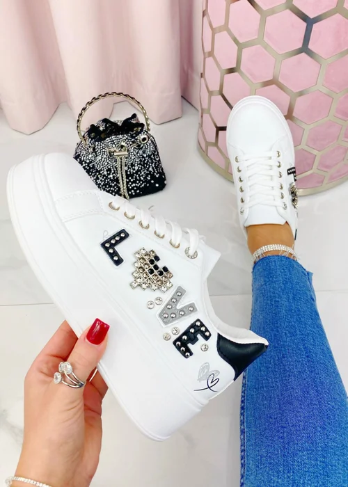 Love Lemonade Black Sparkly Lovestruck Trainers - 3 Image 1