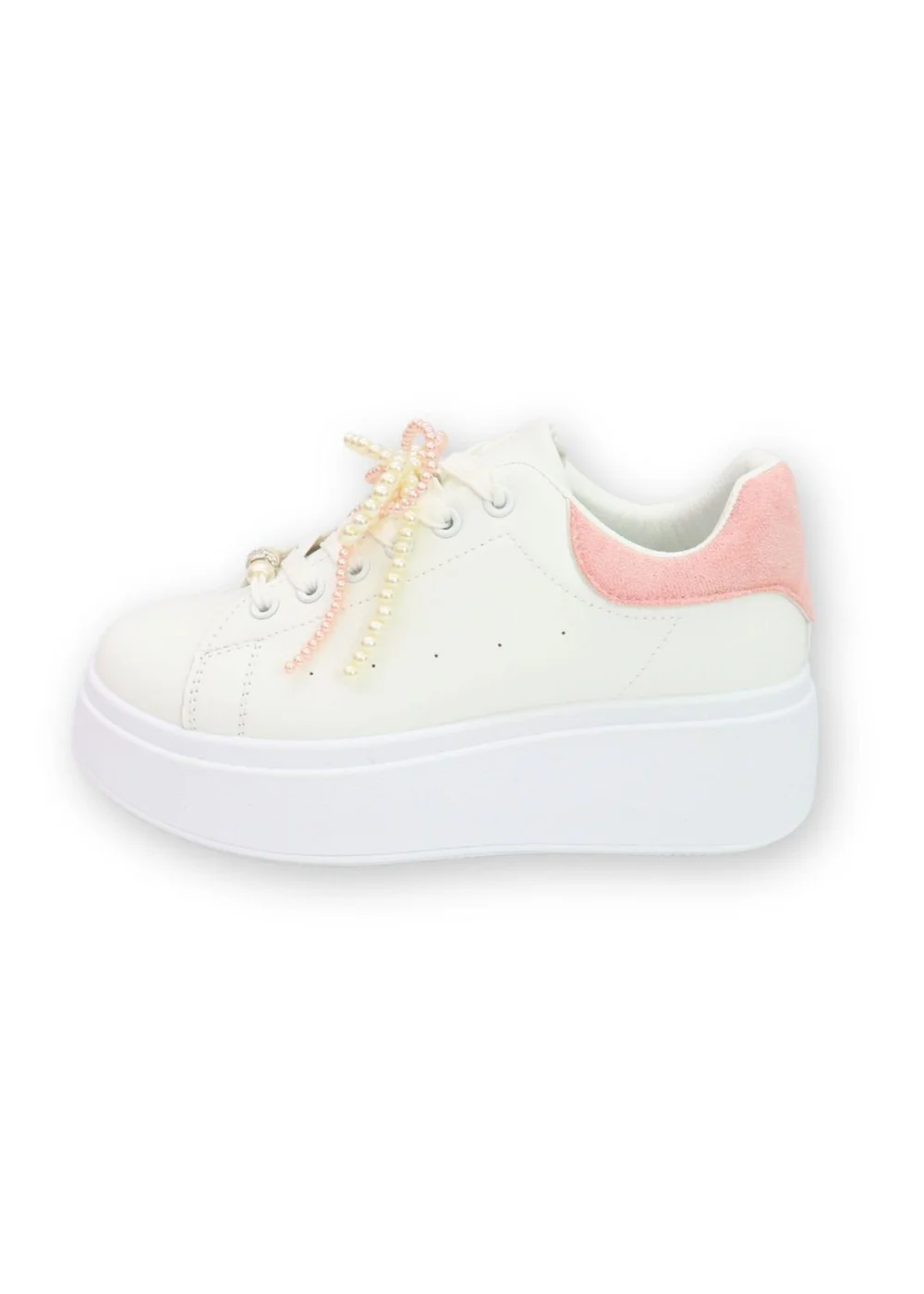 Love Lemonade Pink Sparkly Pearl Bow Chunky Trainers - 3 Image 4