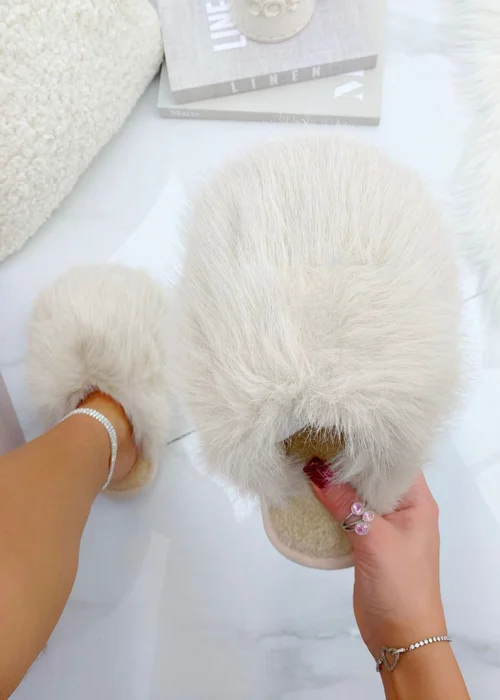 Love Lemonade Cream Ultimate Cosy Fluffy Slippers - 3 Image 1
