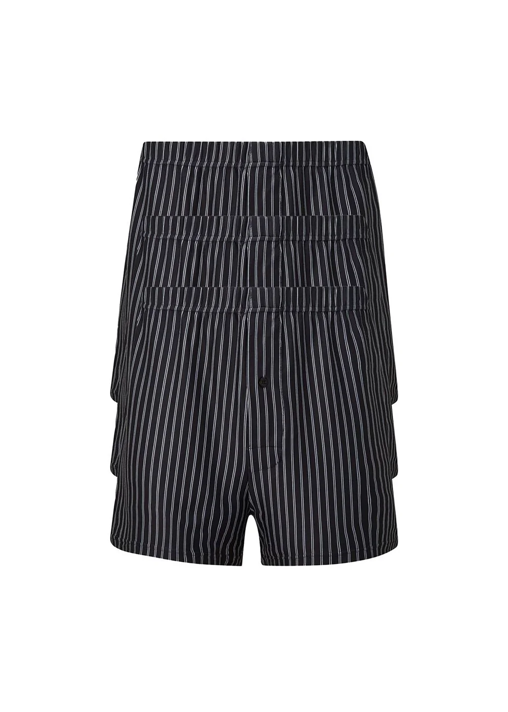 Cotton Traders Black 3 Pack Jersey Stripe Boxers - M Image 1