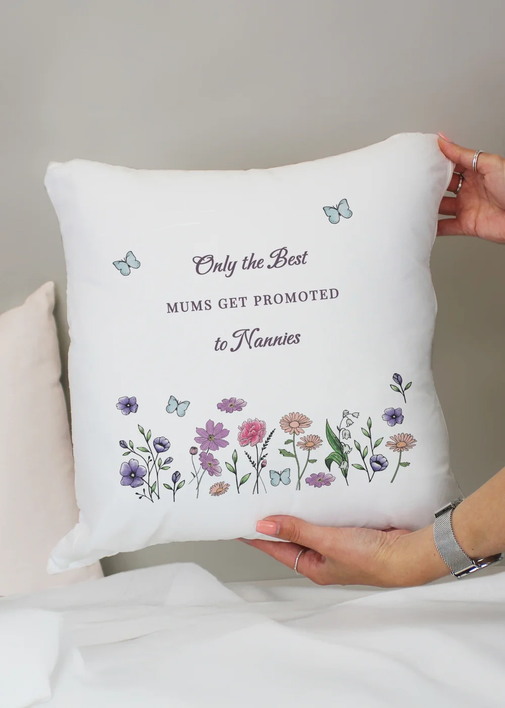 Personalised Memento Company Wildflower White Cushion & Insert - One Size Image 2