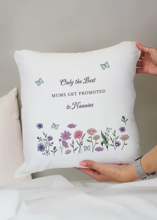 Personalised Memento Company Wildflower White Cushion & Insert - One Size Image 2