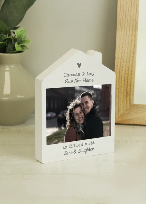 Personalised Memento Company Photo Upload White Wooden House Ornament - One Size Image 3