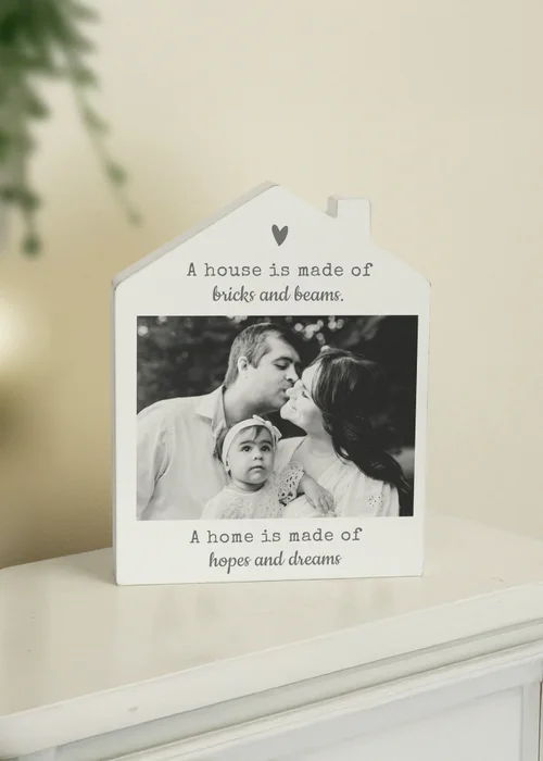 Personalised Memento Company Photo Upload White Wooden House Ornament - One Size Image 1