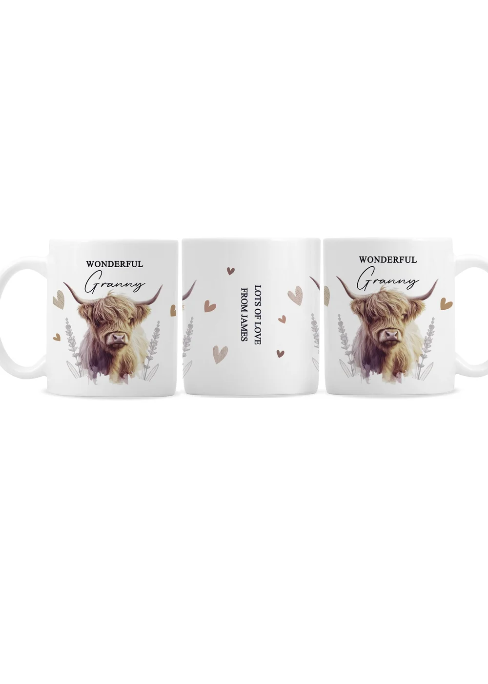 Personalised Memento Company Highland Cow White Ceramic Mug - One Size Image 4