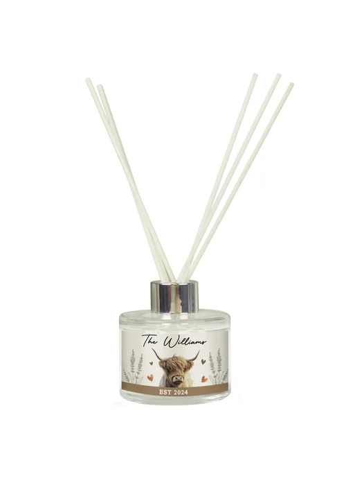 Personalised Memento Company Highland Cow Clear Reed Diffuser - One Size Image 3