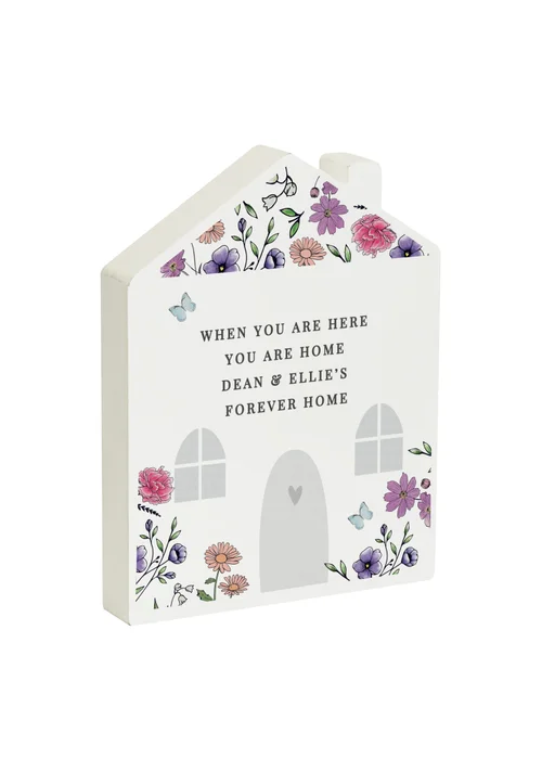 Personalised Memento Company Home Wildflower White Wooden House Ornament - One Size Image 3