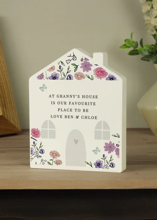 Personalised Memento Company Home Wildflower White Wooden House Ornament - One Size Image 2