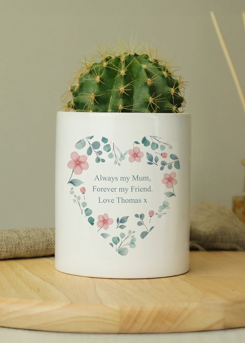 Personalised Memento Company Floral Heart White Ceramic Storage Pot - One Size Image 2