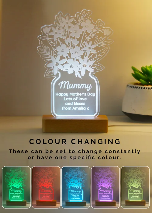 Personalised Memento Company Flower White LED Light Up Sign - One Size Image 2