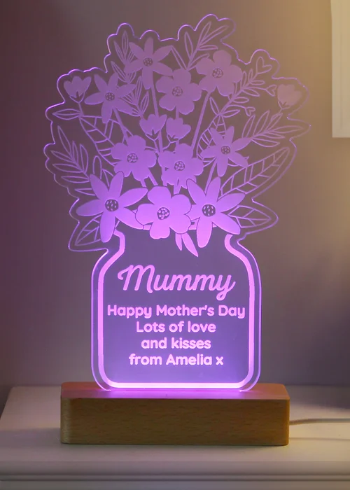Personalised Memento Company Flower White LED Light Up Sign - One Size Image 3