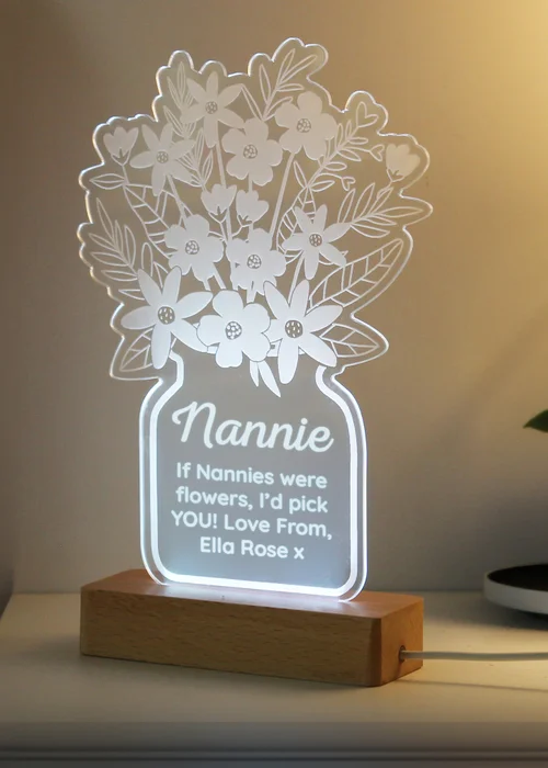 Personalised Memento Company Flower White LED Light Up Sign - One Size Image 4
