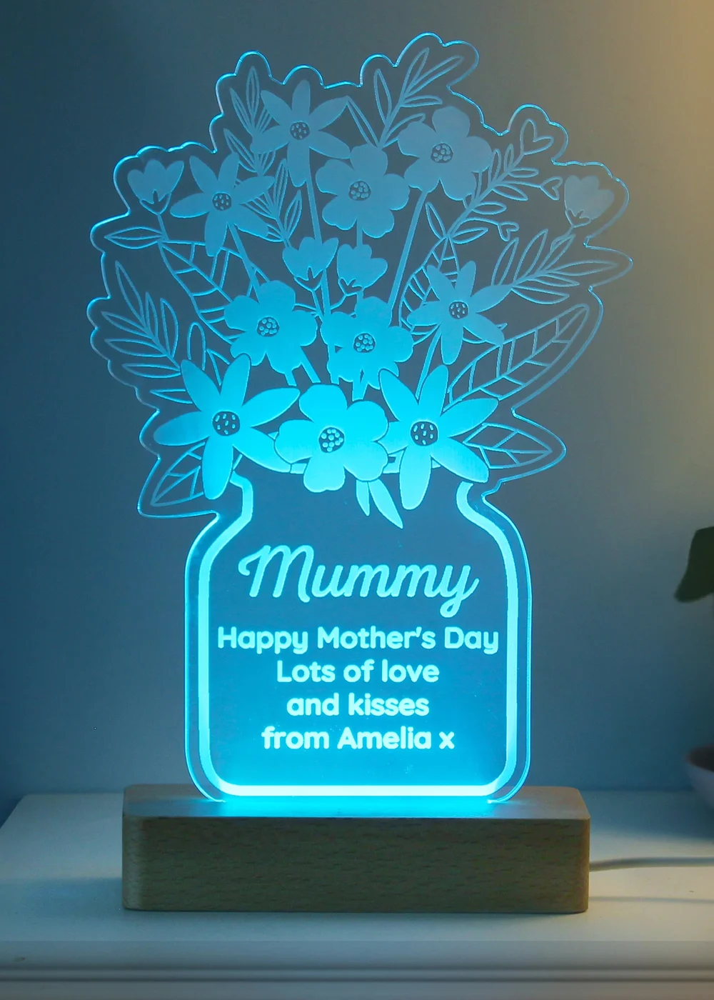 Personalised Memento Company Flower White LED Light Up Sign - One Size Image 6