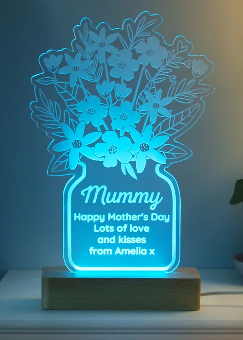 Personalised Memento Company Flower White LED Light Up Sign - One Size Image 6