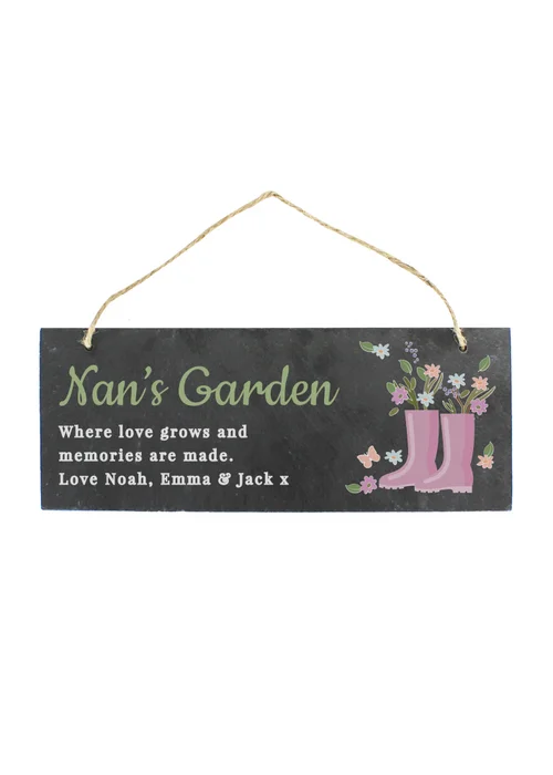 Personalised Memento Company Garden Black Slate Sign - One Size Image 1