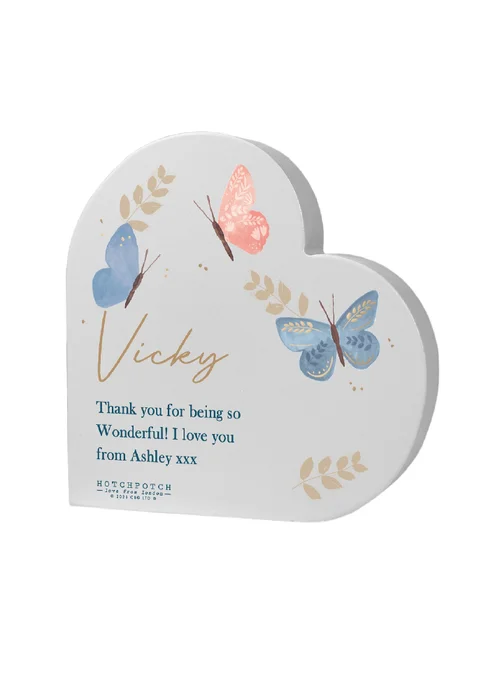 Personalised Memento Company Hotchpotch Butterfly Grey Heart Ornament - One Size Image 3
