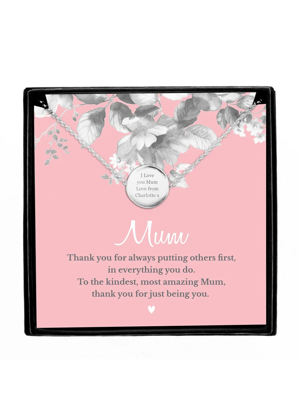 Personalised Memento Company Mum Sentiment Silver Tone Necklace & Box - One Size Image 1