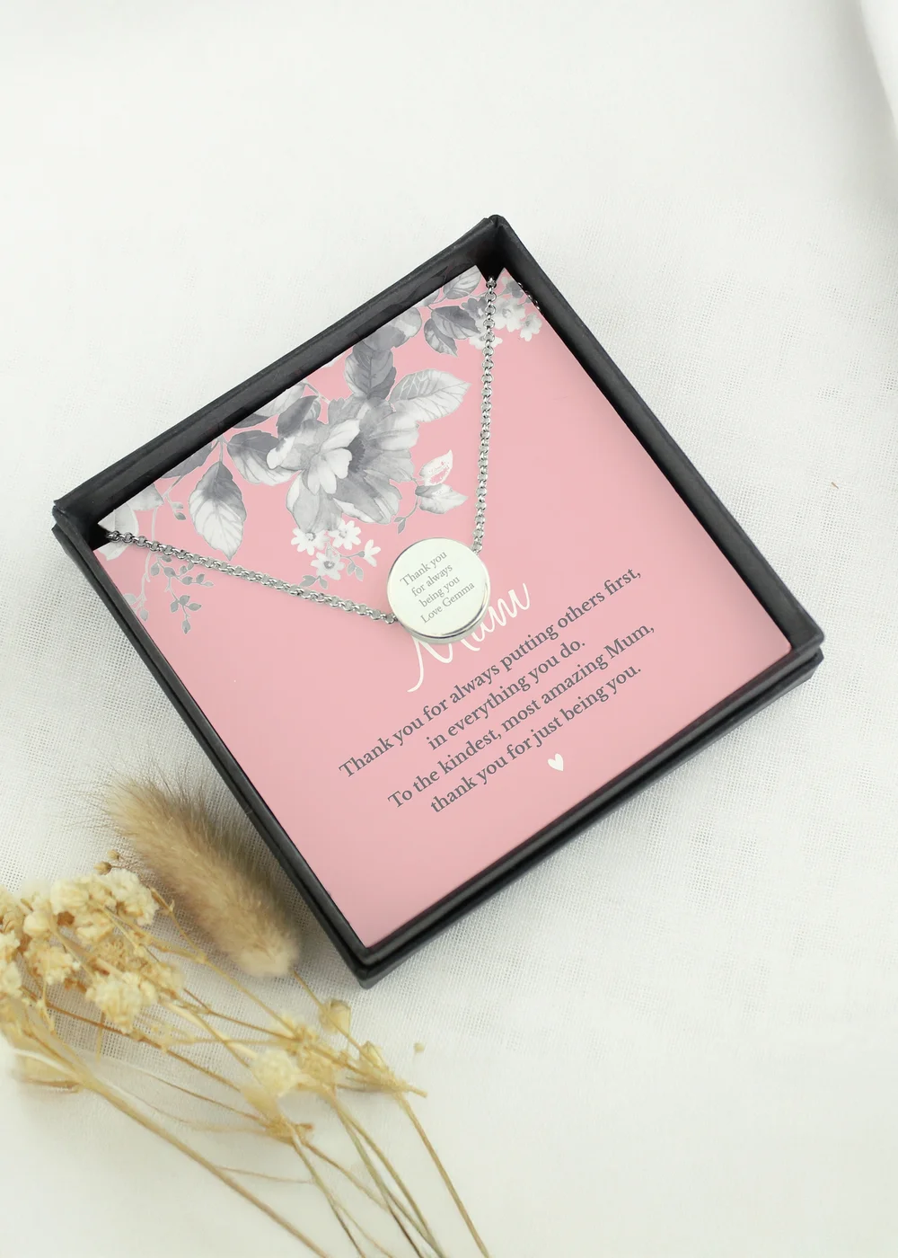Personalised Memento Company Mum Sentiment Silver Tone Necklace & Box - One Size Image 2