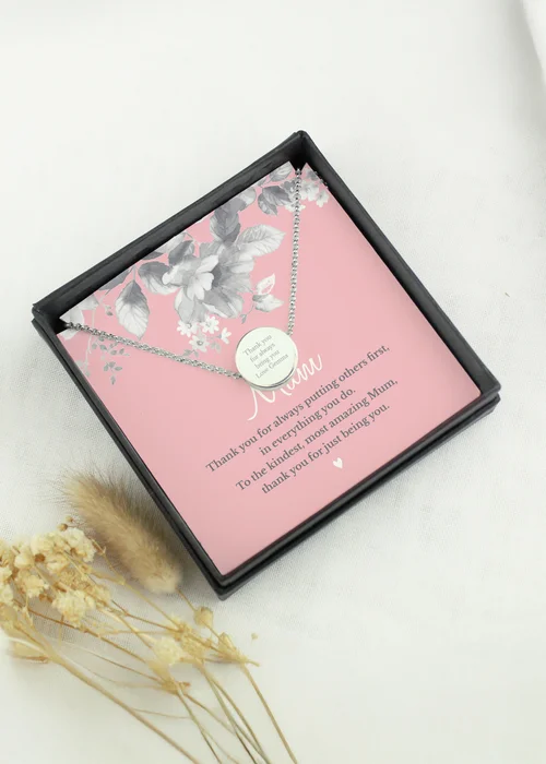 Personalised Memento Company Mum Sentiment Silver Tone Necklace & Box - One Size Image 2
