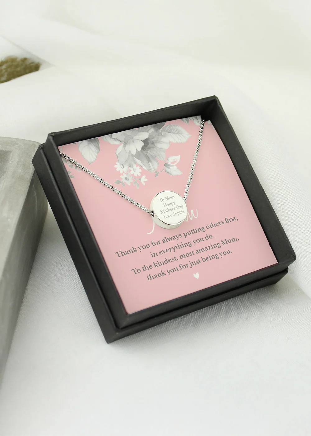 Personalised Memento Company Mum Sentiment Silver Tone Necklace & Box - One Size Image 3