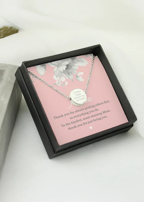 Personalised Memento Company Mum Sentiment Silver Tone Necklace & Box - One Size Image 3