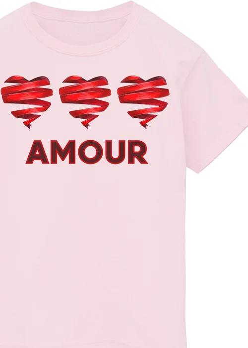 Brands In Triple Ribbon Hearts Amour Kids Pink T-Shirt (3-13 Years) - Age 7-8 Years Image 2