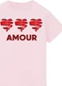 Brands In Triple Ribbon Hearts Amour Kids Pink T-Shirt (3-13 Years) - Age 7-8 Years Image 2