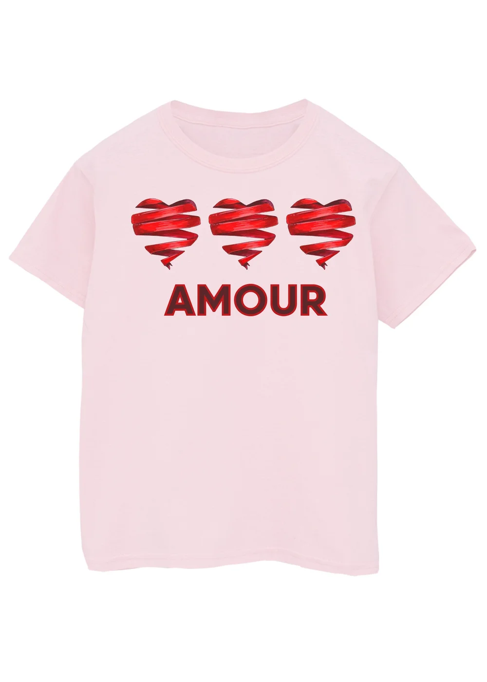 Brands In Triple Ribbon Hearts Amour Kids Pink T-Shirt (3-13 Years) - Age 7-8 Years Image 1