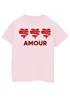 Brands In Triple Ribbon Hearts Amour Kids Pink T-Shirt (3-13 Years) - Age 7-8 Years Image 1