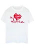 Brands In Valentine's Day Love Ribbon Heart Adult White Boyfriend Fit T-Shirt - Large Image 1