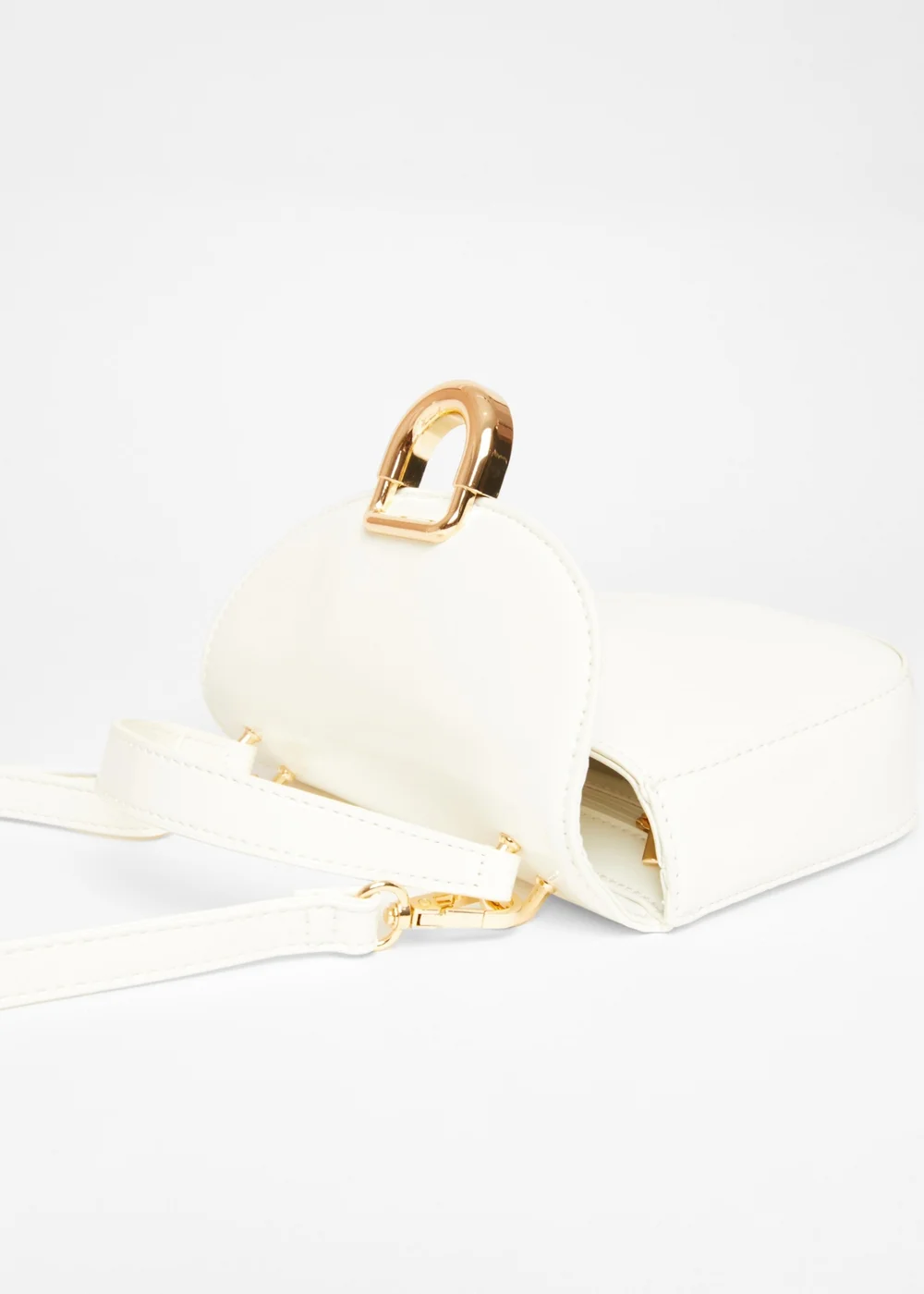 Quiz White Faux Leather Top Handle Bag - One Size Image 2