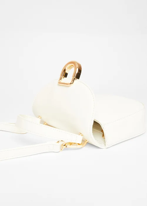 Quiz White Faux Leather Top Handle Bag - One Size Image 2