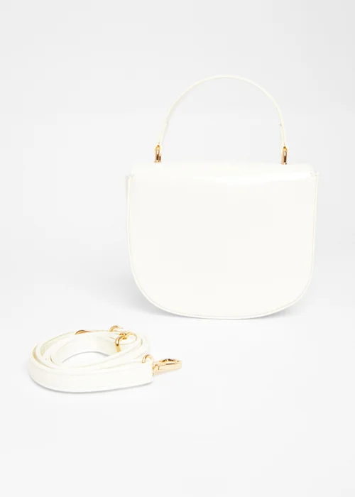 Quiz White Faux Leather Top Handle Bag - One Size Image 4